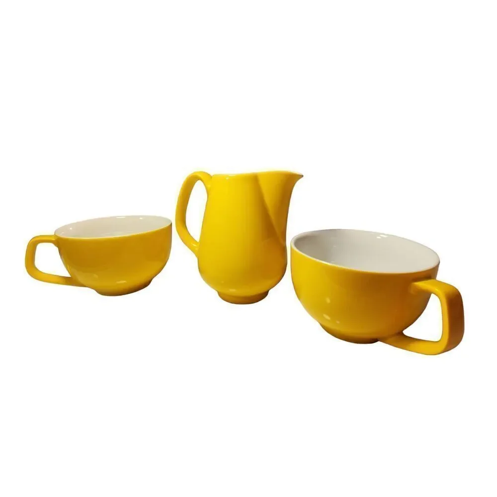 Vintage Yellow Rosenthal Germany 3 Piece Cup And Creamer Set.